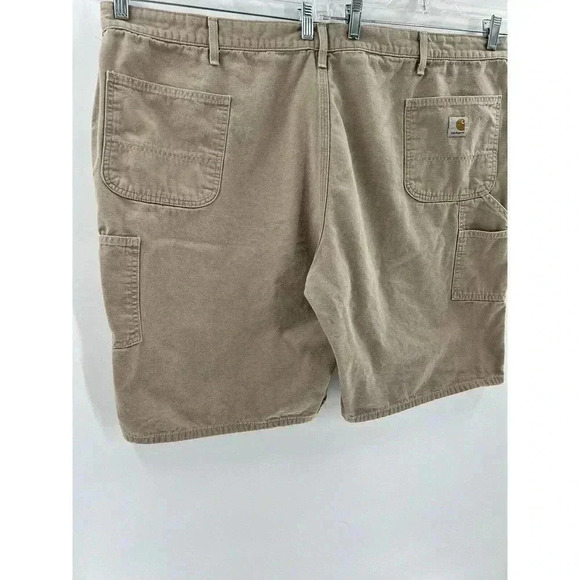 Carhartt Cargo Shorts Mens Tan Khaki Size 50X10 Pockets original Fit Flat Front - Picture 4 of 11
